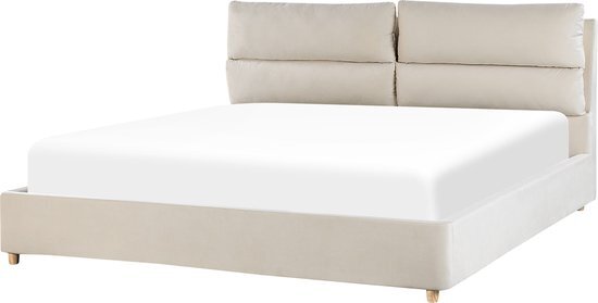 BATILLY - Tweepersoonsbed - Beige - 180 x 200 cm - Fluweel