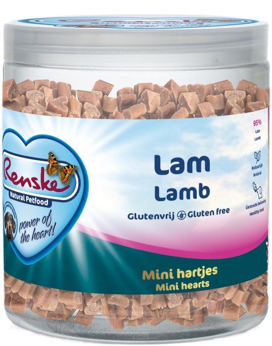 Renske Gezonde Beloning Mini Hartjes - Lam - 300 g