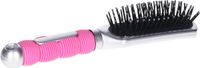 Merkloos / Sans marque Haarborstel Hairmaster - zilver met roze handvat - 23 x 5 cm - kunststof - heren/dames/kinderen