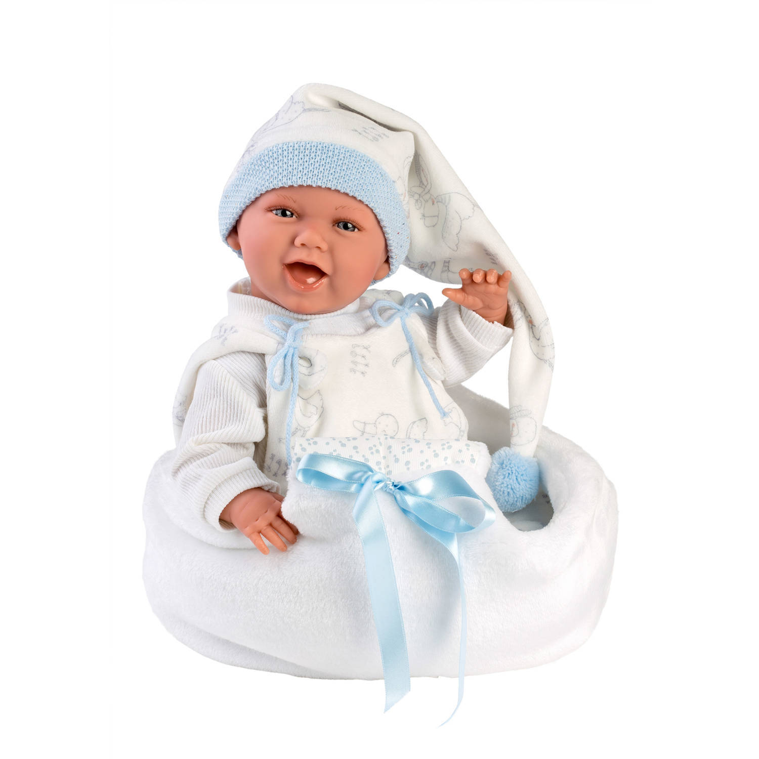 llorens pop mimo sonrisas capazo cigüeña azul 42 cm