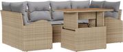 vidaXL Tuinbank - Set - 2 zitplekken - Beige - Polyrattan