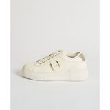 Armani Exchange Dames sneakers kort detail logo reliëf gebroken wit + licht goud 37 EU