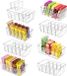 Allecto Premium Armoire de rangement et bacs de rangement - Cuisine - Réfrigérateur - Étagères de rangement empilables - Plastique transparent - Séparateurs amovibles - 5 compartiments - Rangement pour snacks - Lot de 8