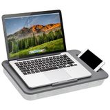LAPGEAR Sidekick Lap Desk met apparaathouder en telefoonhouder - grijs - geschikt voor laptops tot 15,6 inch