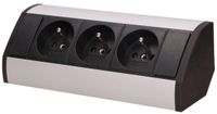 Orno - Meubelstopcontact - 3x250V - Zwart/Zilver