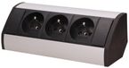 Orno - Meubelstopcontact - 3x250V - Zwart/Zilver