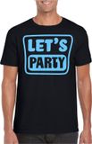Bellatio Decorations Verkleed shirt voor heren - lets party - zwart - glitter - carnaval/themafeest XL