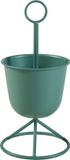 en.casa Plantenstandaard Alphen - 48x23 cm - Groen - 1 Bloempot - Metaal