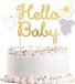 Taarttopper Amscan Hello Baby Taarttopper Goud Papier 18 x 23 cm
