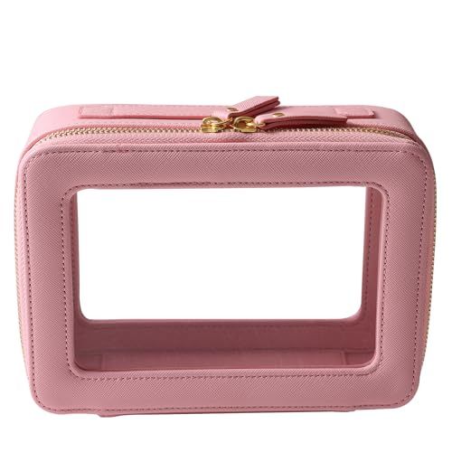 SANHECUN Toilettas waterdichte cosmetische organizer met opknoping haak voor reizen, roze, Carry on 8 inch, Waszak
