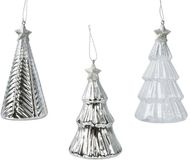 Decoris Kaemingk Boom glas d6.7h12.6 cm zilver a3 kerst Decoris
