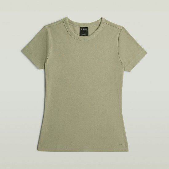 G-Star Slim rib t wmn Dames Tops Katoen Elastaan Zwart