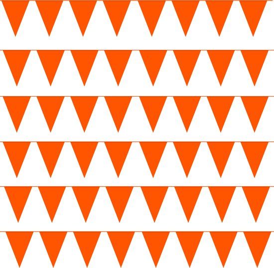 Partizzle 100 meter Grote Oranje Vlaggenlijn Versiering