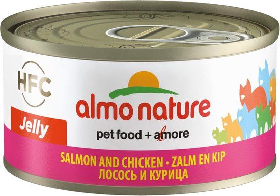 Almo Nature Kat HFC Natvoer - Jelly - Zalm en Kip 24 x 70g