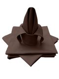 Lemos Home Stoffen Servetten 4 stuks 100% Katoen 45x45cm Chocolade