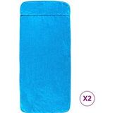 DESIGN IN Serviettes De Plage 2 Pcs Turquoise 60x135 Cm Tissu 400 Gsm
