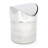 Relaxdays Tafelafvalbakje, RVS, Tuimeldeksel, 1,2 Liter, HxØ 15,5 x 12 cm, Badkamer, Keuken, Afvalbakje Aanrecht, Zilver