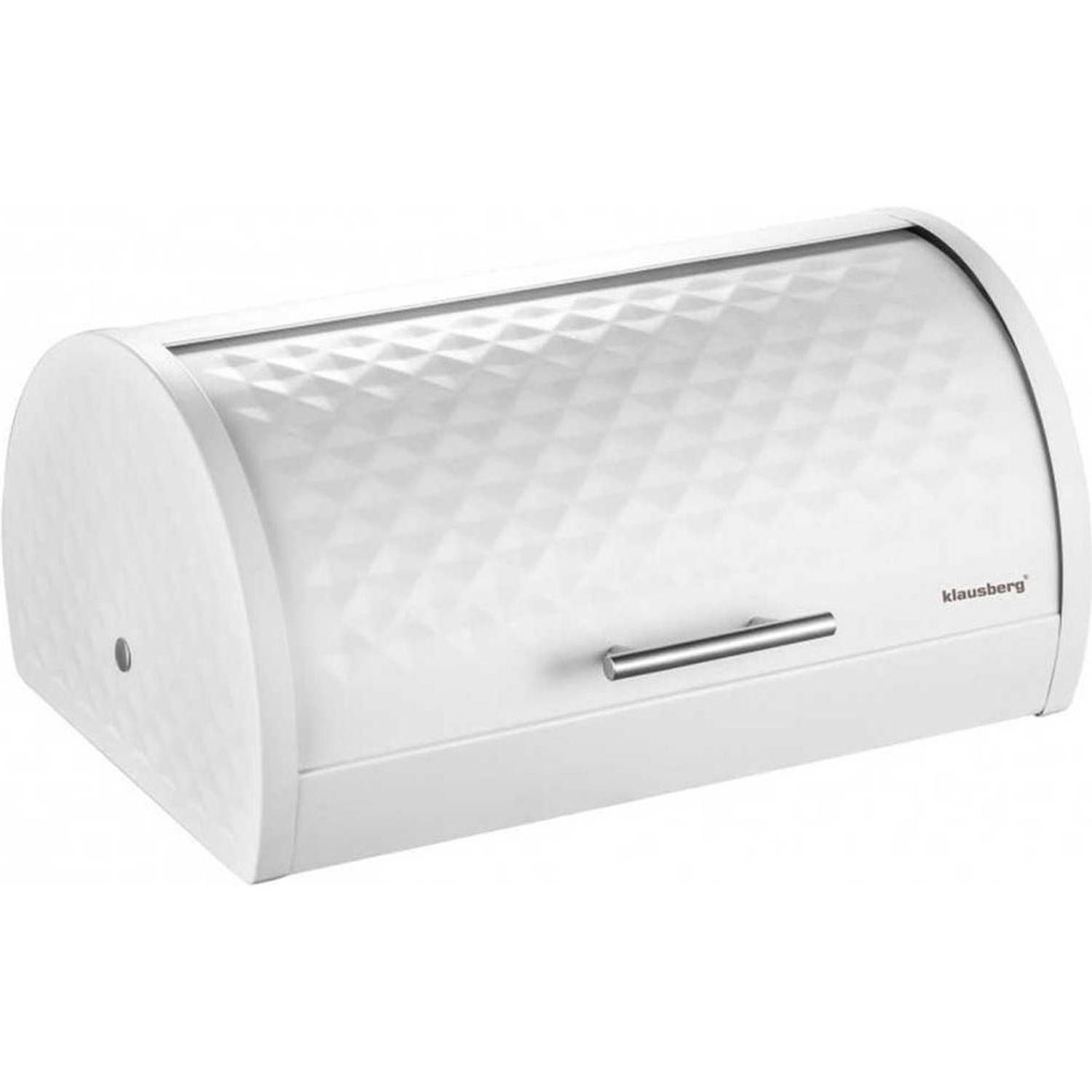 KLAUSBERG 7541 - Stalen broodtrommel - wit - diamond