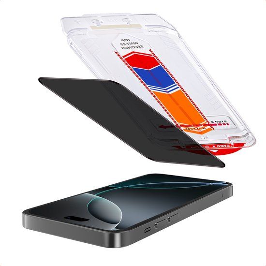 Accezz Screen Protector - Gehard Glas Privacy Screenprotector voor Apple iPhone 16 Pro