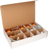 Bellatio Decorations Kerstballen Opbergbox - 6x Vakjesdoos voor 15 Kerstballen van 10 cm