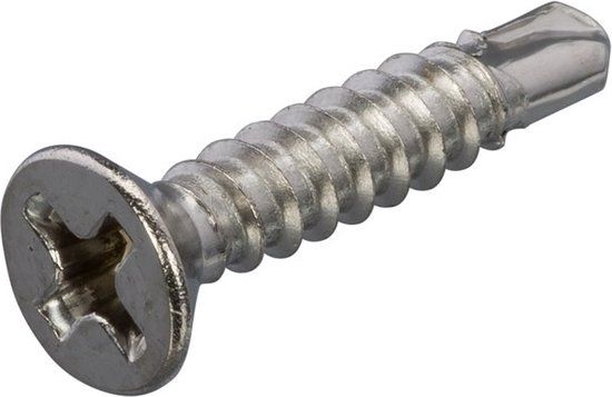 Hoenderdaal Fasteners Hoenderdaal Zelfborende Plaatschroeven - Phillips 2 Platkop - 3,5 x 25mm - Voldraad - RVS (200 stuks)