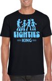 Bellatio Decorations Verkleed shirt voor heren - eighties king - zwart/blauw - jaren 80 - carnaval L