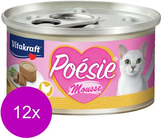 VITAKRAFT Poésie Mousse Blikje 85 g - Kattenvoer - 12 x Kip