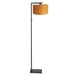 Steinhauer Vloerlamp Stang 8221ZW - 160cm - Metaal en Textiel - Zwart met Gouden Velours Kap