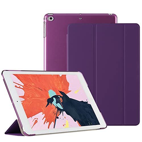 JOYLYJOME Hoes voor iPad 10,2 inch 9e/8e generatie (modellen 2021/2020/2019), magnetische beschermhoes, Siamees drievoudig gevouwen standaard, paars