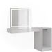 Vicco Table de toilette avec éclairage Sherry, Blanc, 140,2 cm avec miroir LED et module avec tringle