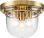 Quoizel Whistling LED Bathroom Ceiling Light | 3x E27 Max 40W | IP44 | Dimmable | Brushed Brass