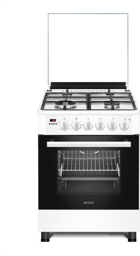 Wiggo WO-E639R(WW) - Serie 9 - 60 cm - Gasfornuis - Wok - Wit