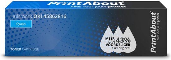 PrintAbout Toner 45862816 Cyaan | Huismerk | Compatibel met OKI MC873