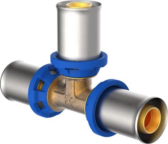 KIRCHHOFF MS T-stuk, blanco, 20 mm, persfitting voor meerlagen buis