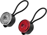 Benson LED fietslamp set - rond - rood/wit - 2-delig - 3 standen - 30 mm - voorlicht - achterlicht
