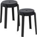 H&S Collection Astora Pouf/Pouf - Set de 2 - Plastique - Noir - Ø34 x H45 cm