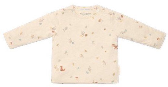 Little Dutch Shirt lange mouw - Maat 68 - T-shirt Jongens - Zand, Beige - Forest Friends Newborn Forest Nature