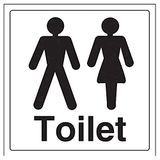 VSafety Gents/dames wc-deurbordje - 200mm x 200mm - 1mm stijf plastic