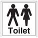 VSafety Gents/dames wc-deurbordje - 200mm x 200mm - 1mm stijf plastic