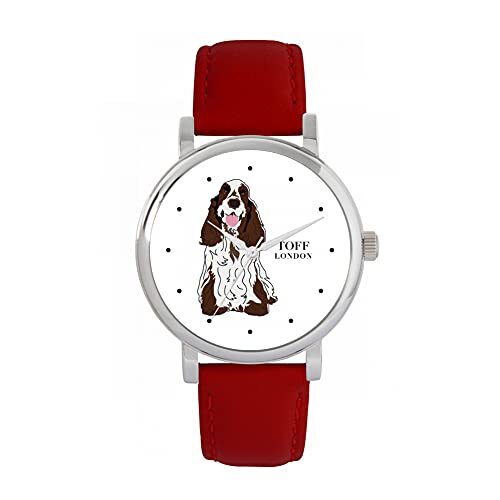 Toff London Bruin Wit Cocker Spaniel Hondenhorloge