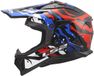 LS2 Helm Fast II Grotesk MX708 wit / blauw / rood maat XXL
