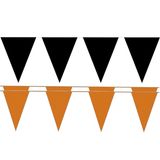 Folat - Feestvlaggetjes pakket - zwart/oranje - 60m - Halloween kleur