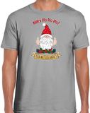 Bellatio Decorations fout kersttrui t-shirt heren - Kado Gnoom - grijs - Kerst kabouter XXL