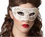 Atosa Verkleed oogmasker - wit - kant patroon - volwassenen - Halloween/gemaskerd bal