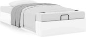 Cadre de lit blanc en similicuir sans matelas 100x200 cm
