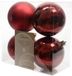 Decoris 3 stuks Kerstbal plastic glans-mat/100mm/ossenbloed