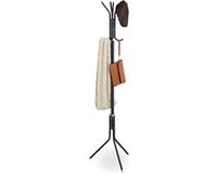 Merkloos Relaxdays staande kapstok - 8 haken - metaal - 169 x 40 x 48 cm - zwart