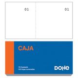 Dohe - Chequeschriften (20 stuks) - zakformaat 10 x 5 cm, 100 witte vellen genummerd en microgeperforeerd, blokken voor loterij, kluisjes, kantoorbenodigdheden