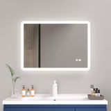 Miroir LED pour salle de bain, 70x100 cm, anti-condensation, 3 couleurs de lumière, dimmable