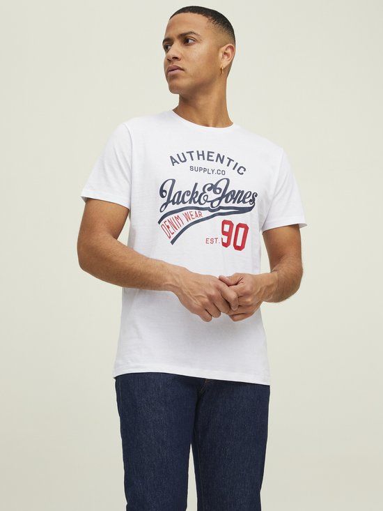 JACK & JONES JJETHAN TEE SS CREW NECK 3-Pack Men's T-Shirt - Black Pack:Black+White+NavyBlazer - Size M